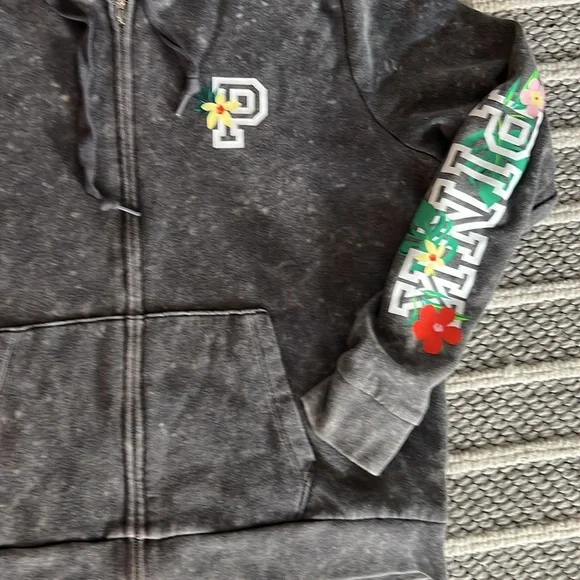 PINK Victoria’s Secret. Size XL. Gray super soft zip up hoodie. - Picture 4 of 8